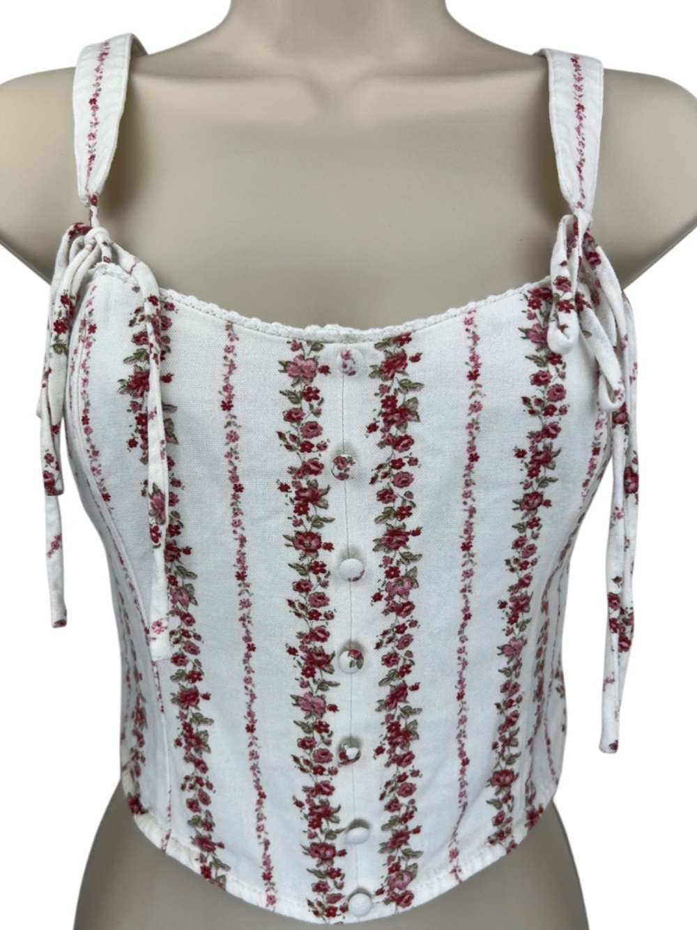 Willow & Root Small Floral Corset Bustier Top Cottagecore Coquette